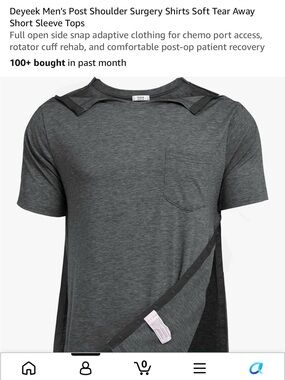 Men's Tear-Away Adaptive Short Sleeve Shirt - Gray